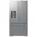 Front. Samsung - Bespoke AI 24 cu. ft. Counter Depth 3-Door French Door Refrigerator with Zero Clearance Fit & Dual Auto Ice Maker - Stainless Steel.