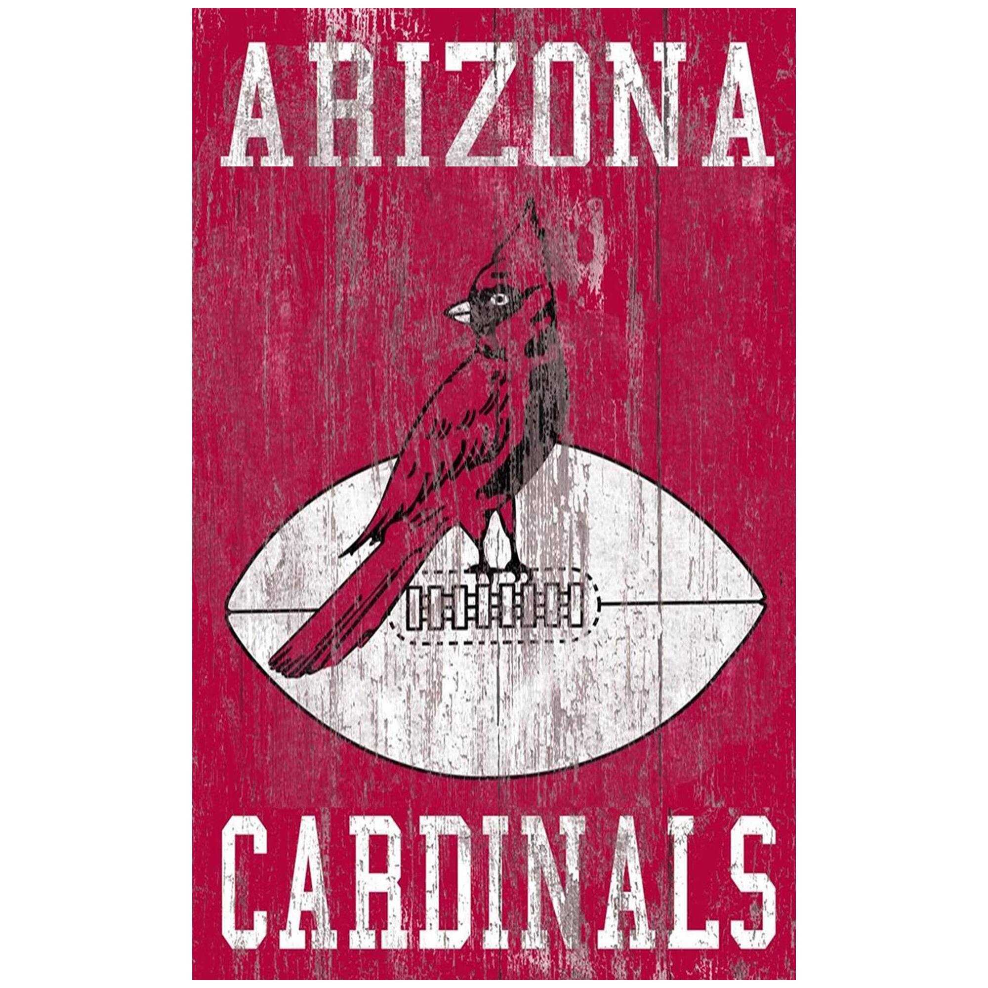 Arizona Cardinals 11'' x 19'' Heritage Distressed Logo Sign