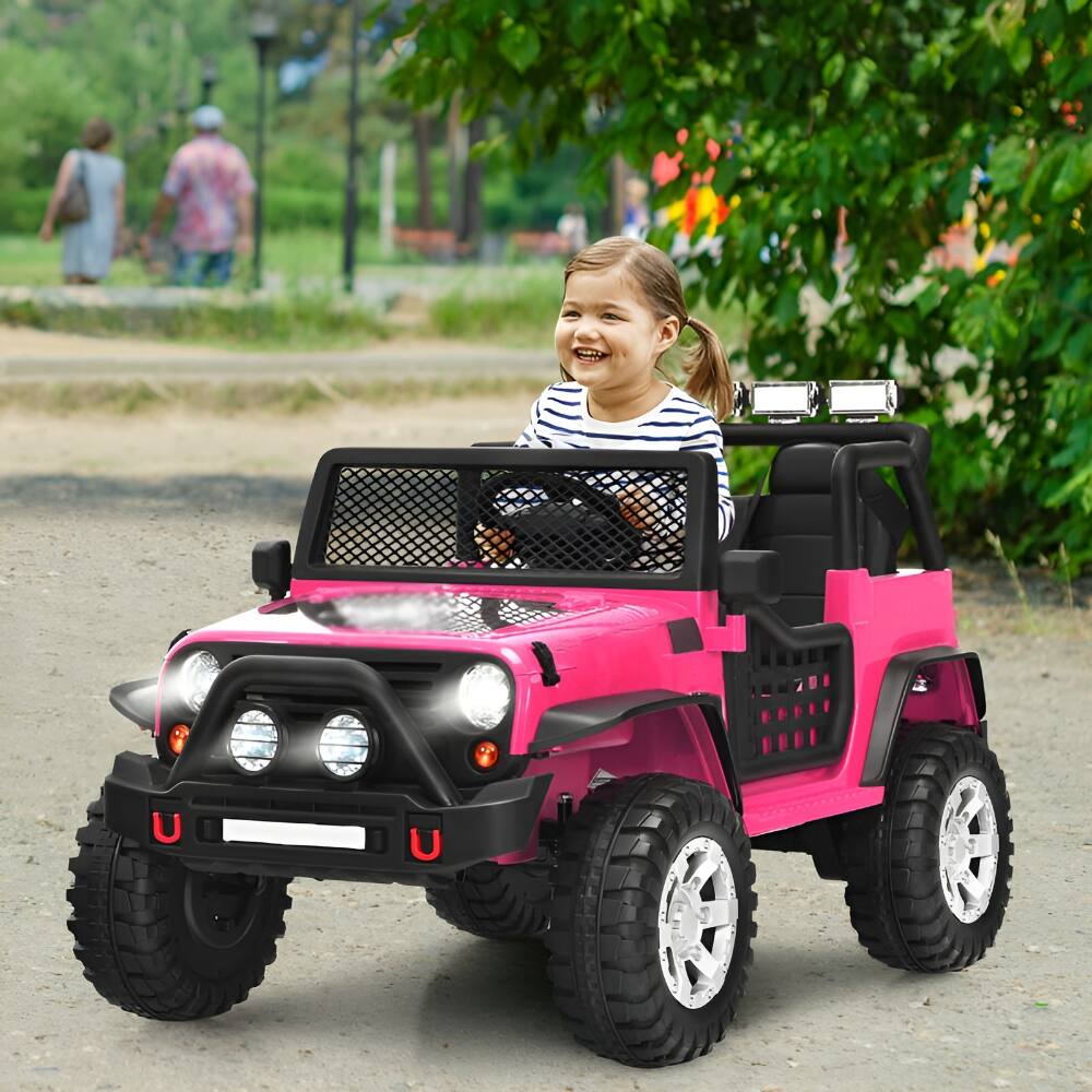 Alt View 2. SlickBlue - 12V Electric Ride On Truck for Kids with Remote and Manual Driving Lever - Pink.