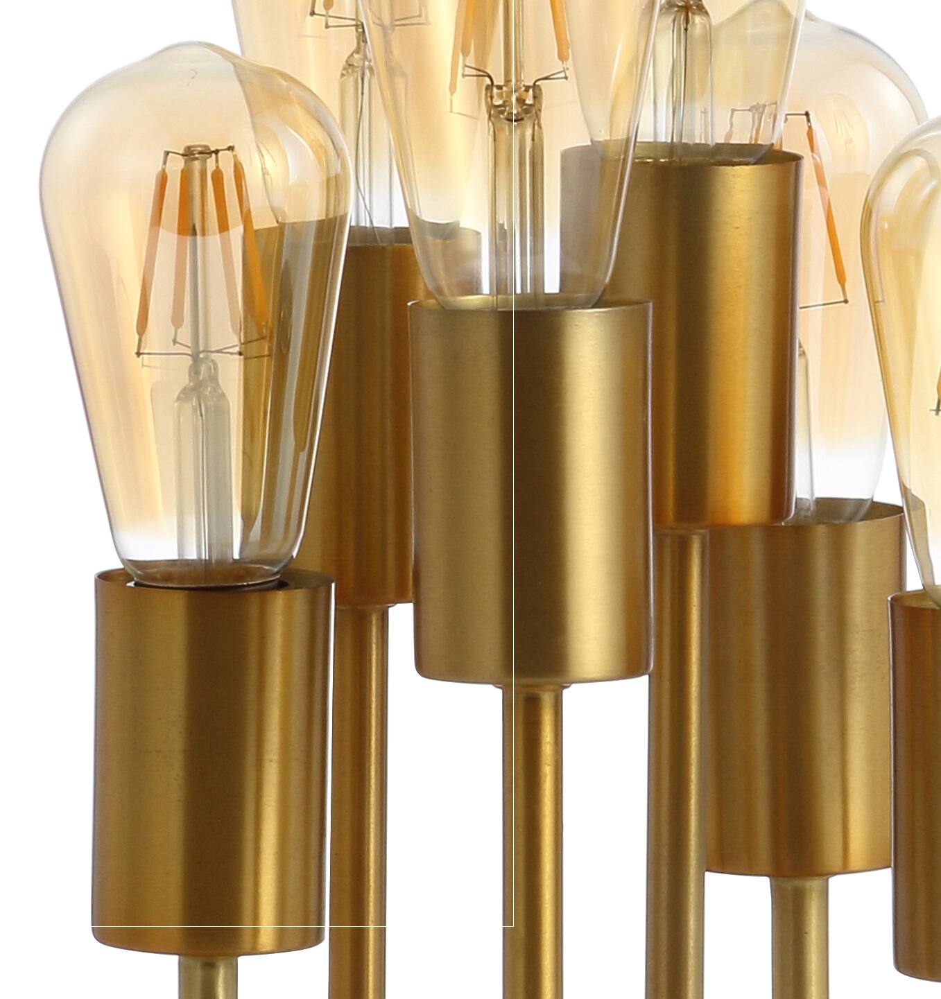 Alt View 4. Jonathan Y - Pleiades 13.5" Modern Metal/Resin LED Accent Lamp, Brass Gold/White - Brass Gold.