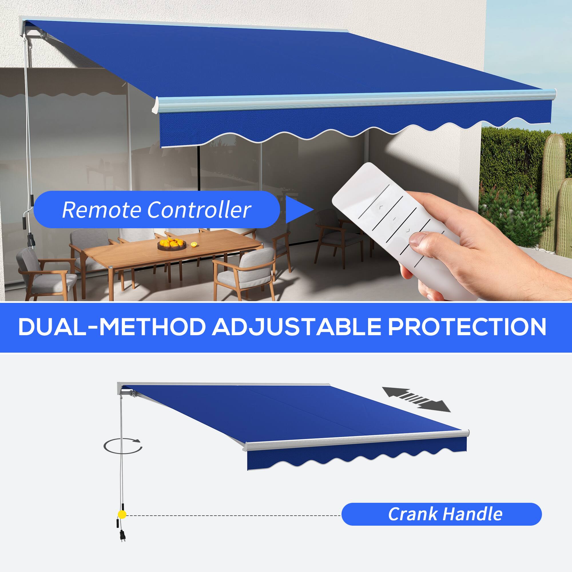 Remote Controller, DUAL-METHOD ADJUSTABLE PROTECTION, Crank Handle