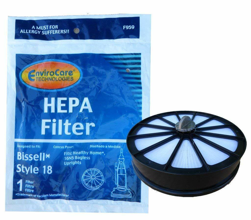 A MUST FOR ALLERGY SUFFERERS!!

EnviroCare TECHNOLOGIES

HEPA Filter

Designed to Fit: Bissell* Style 18

Conçu Pour: Fits: Healthy Home*, Bissell* 16N5 Bagless Uprights

Diseñado a Medida: Filtro

1 Filter

*Trademark of Vacuum Manufacturer

F959