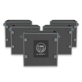 AC Infinity - Heavy Duty Reusable Square Fabric Pots, 5 Gallon, 5-Pack
