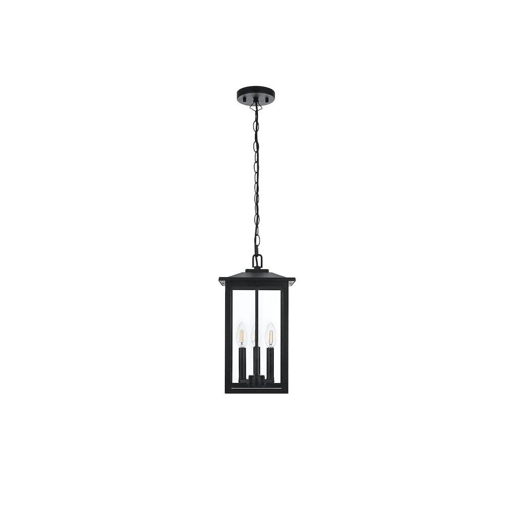 Back. Elegant Lighting - Carlisle 7 inch Outdoor Pendant in Black - Black.