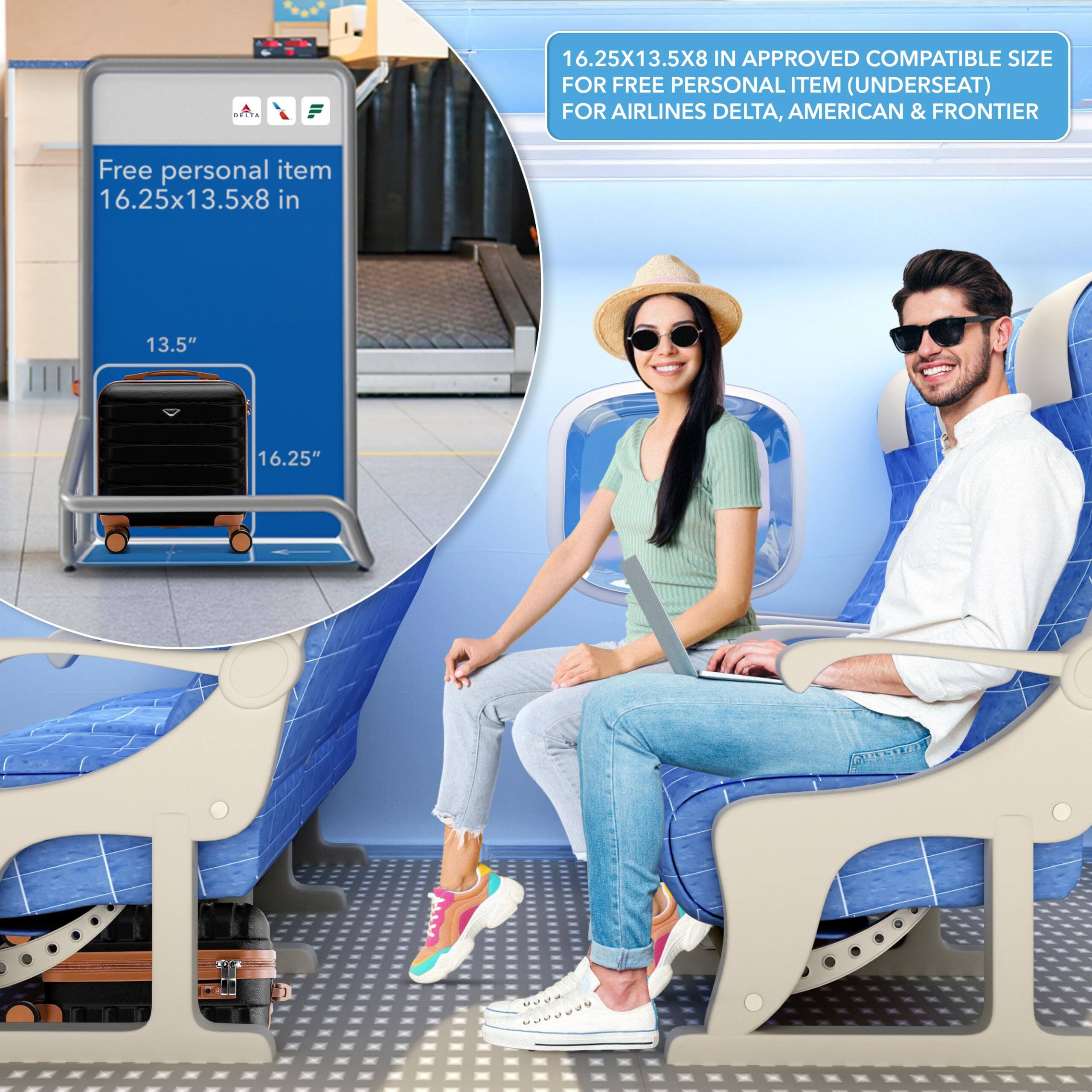 16.25X13.5X8 IN APPROVED COMPATIBLE SIZE FOR FREE PERSONAL ITEM (UNDERSEAT) FOR AIRLINES DELTA, AMERICAN & FRONTIER

Free personal item 16.25x13.5x8 in

13.5" 16.25"