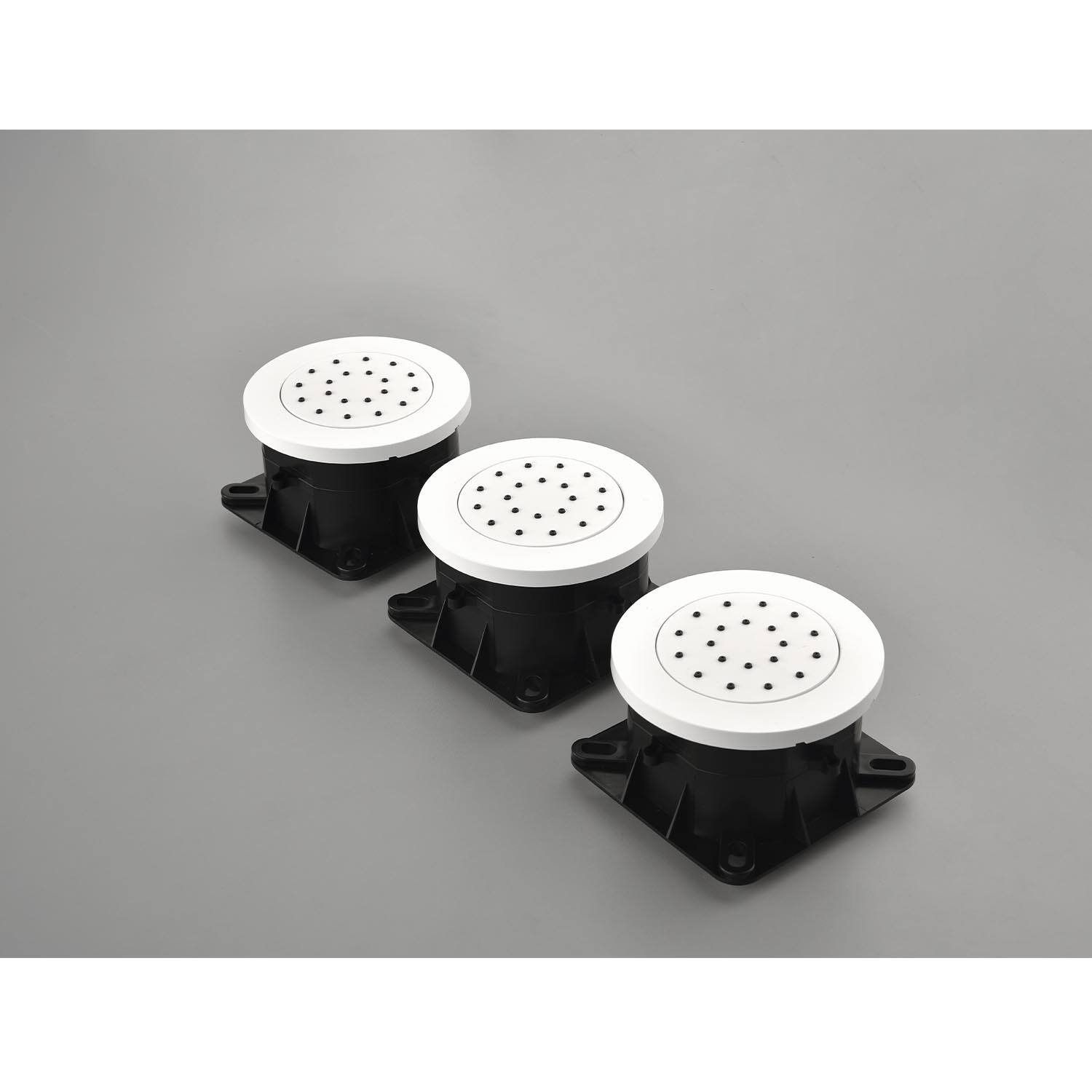 Alt View 4. DOMETOUR - 12" Round Rainfall Shower System with Handle Shower and with 3 Body Spray (include Valve) - White.