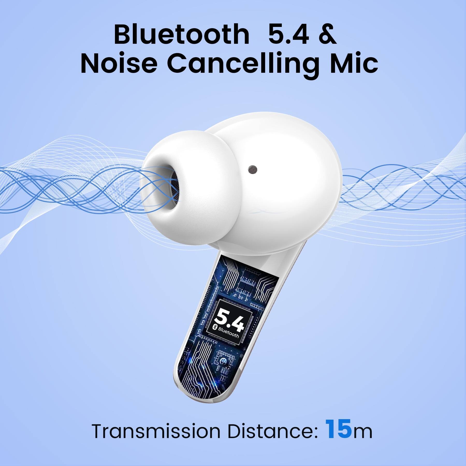 Bluetooth 5.4 & Noise Cancelling Mic  
Transmission Distance: 15m