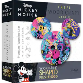 Trefl - Wood Craft 500 +5 Piece Wooden Puzzle - Disney's Mickey Mouse - Multicolor