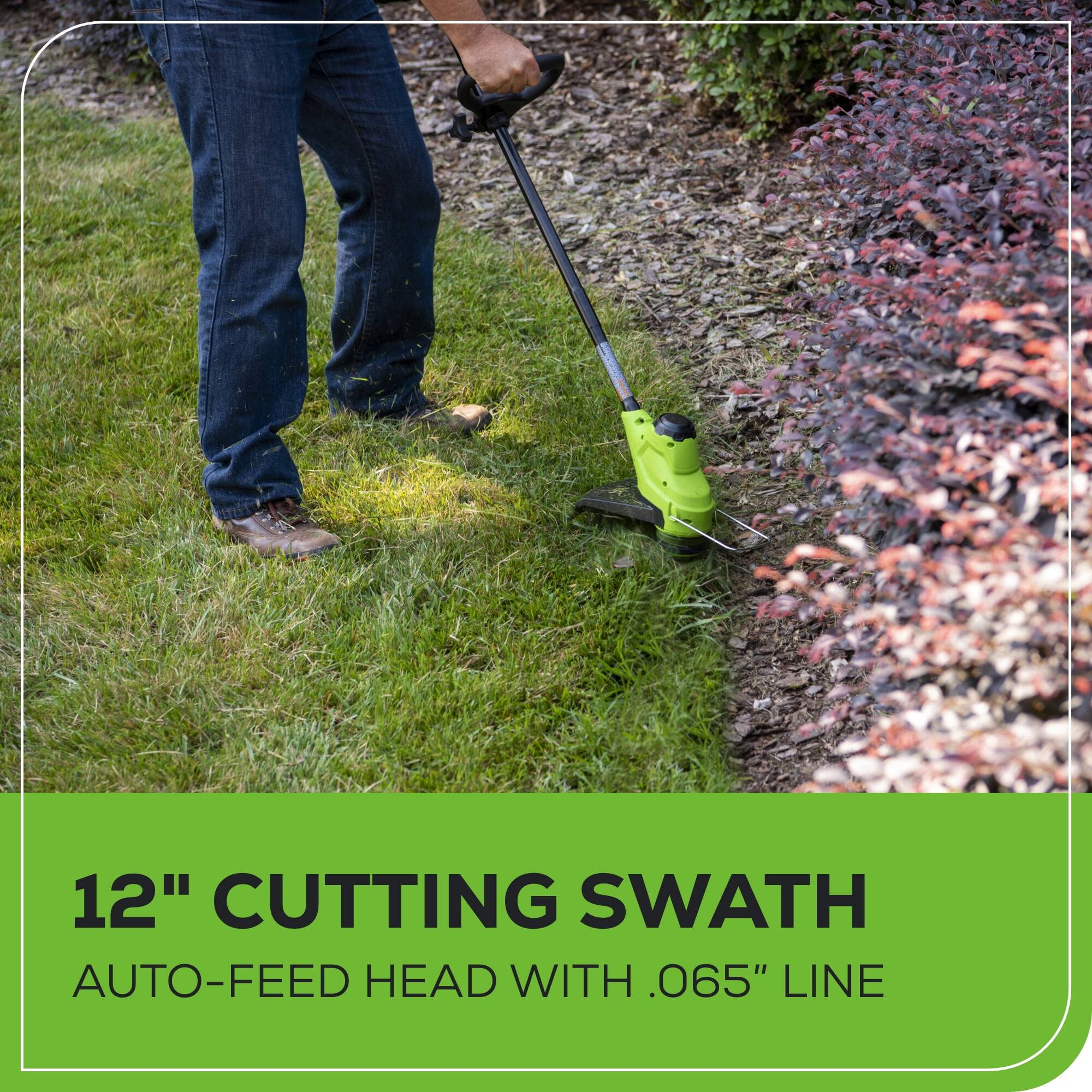 12" Cutting Swath  
Auto-Feed Head with .065" Line