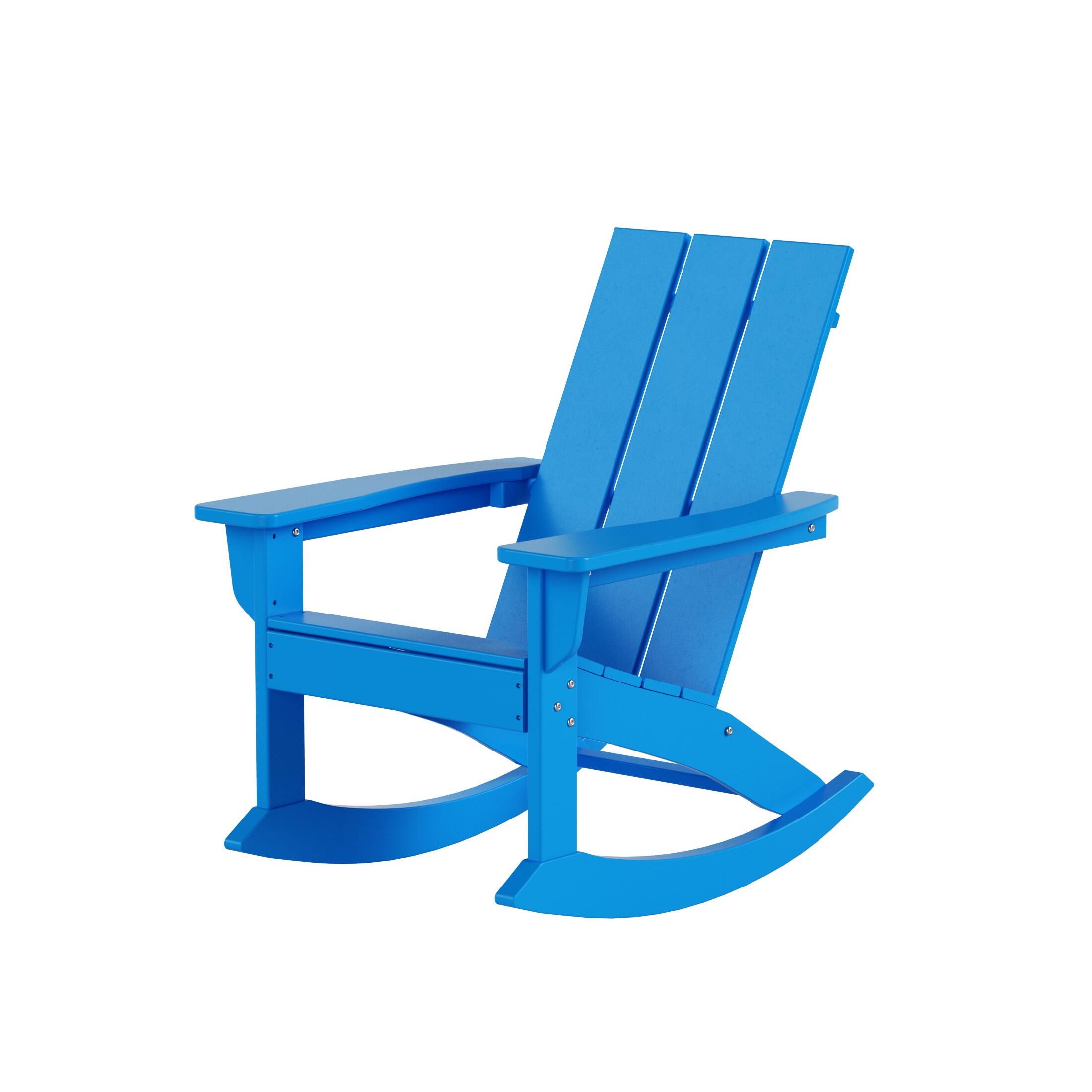 Alt View 5. WestinTrends - WestinTrends Ashore Outdoor Patio Modern Adirondack Rocking Chair - Pacific Blue.