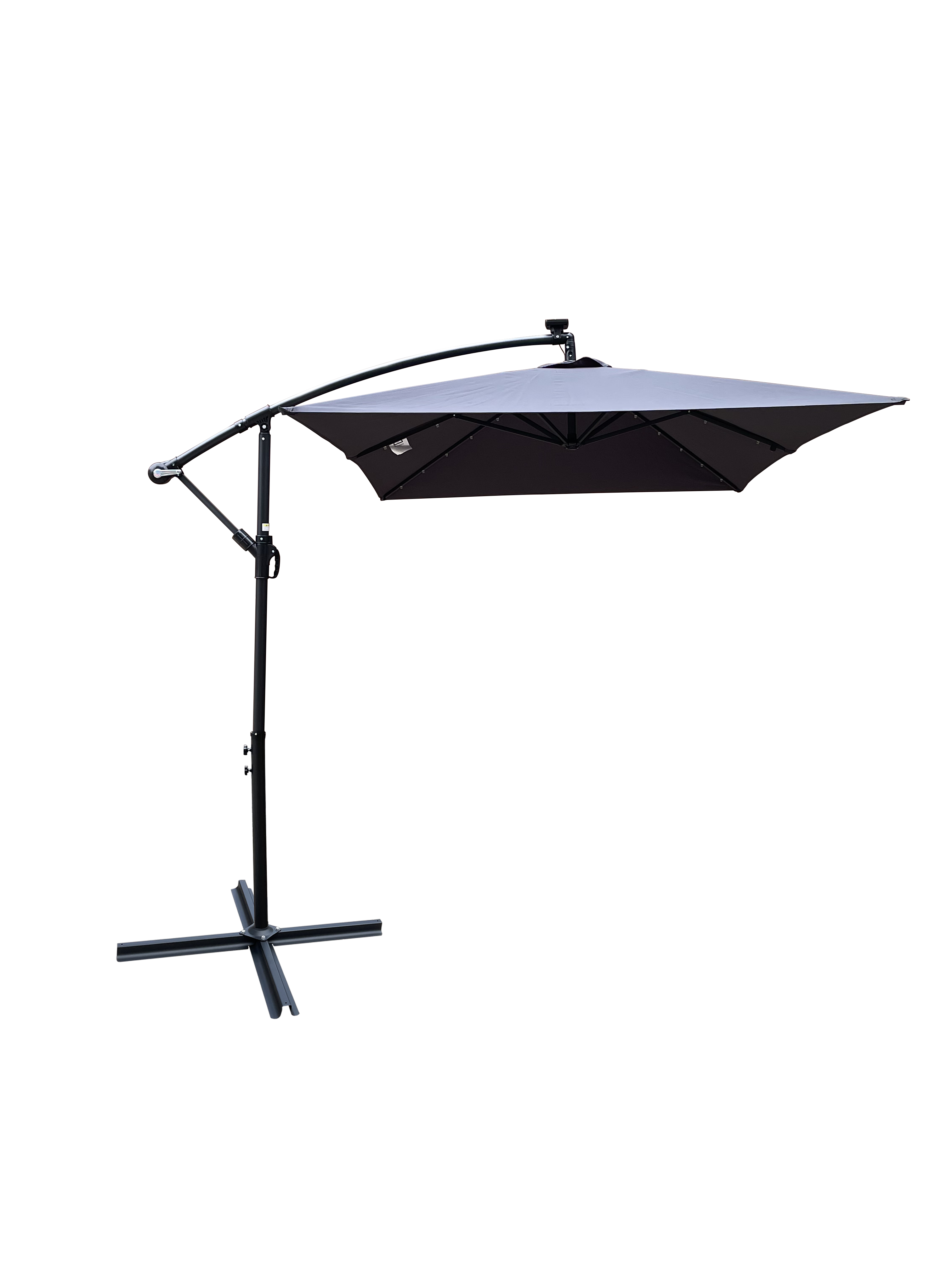 Loheer 10x6.5 Ft Rectangular Patio Umbrella Solar Lighted Outdoor  Waterproof Sun Shade with Cross Base W656127034 - Best Buy