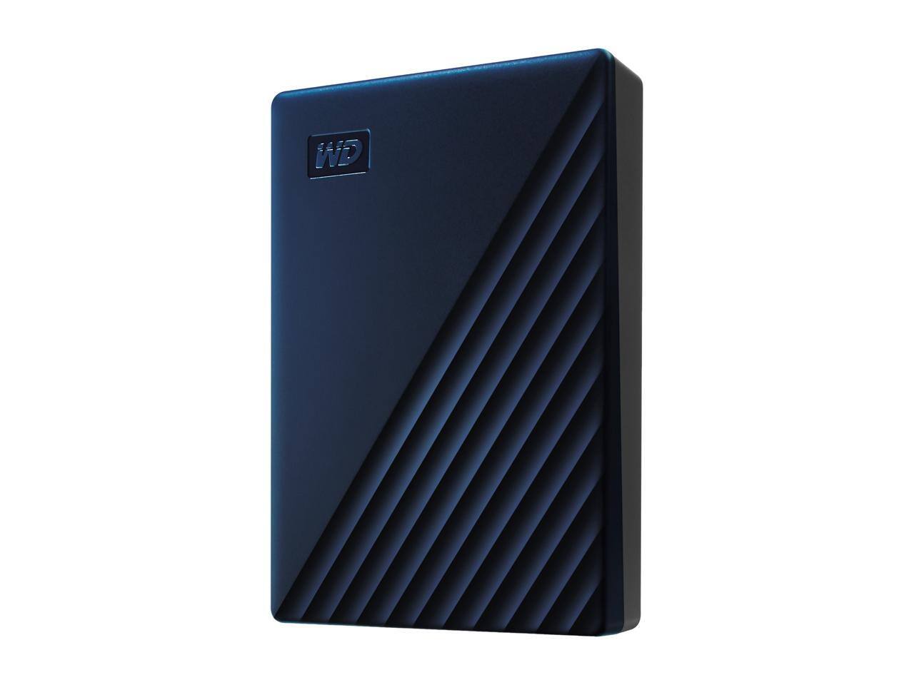 Alt View 1. Western Digital - WD 5TB My Passport for Mac Portable External Hard Drive Storage USB-C/USB-A 3.2 - Midnight Blue (WDBA2F0050BBL-WESN) - Blue.