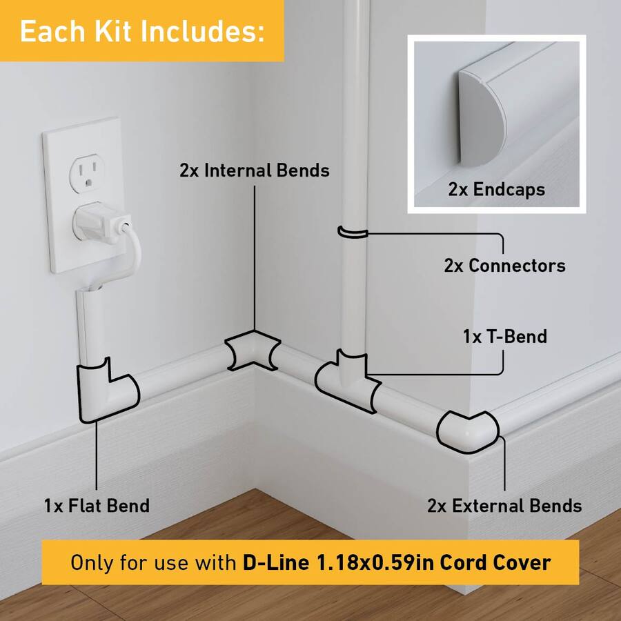 Double Line String Cover D Line Cord Cover Accessory Multipack White US/CLOAP3015W - Best Buy