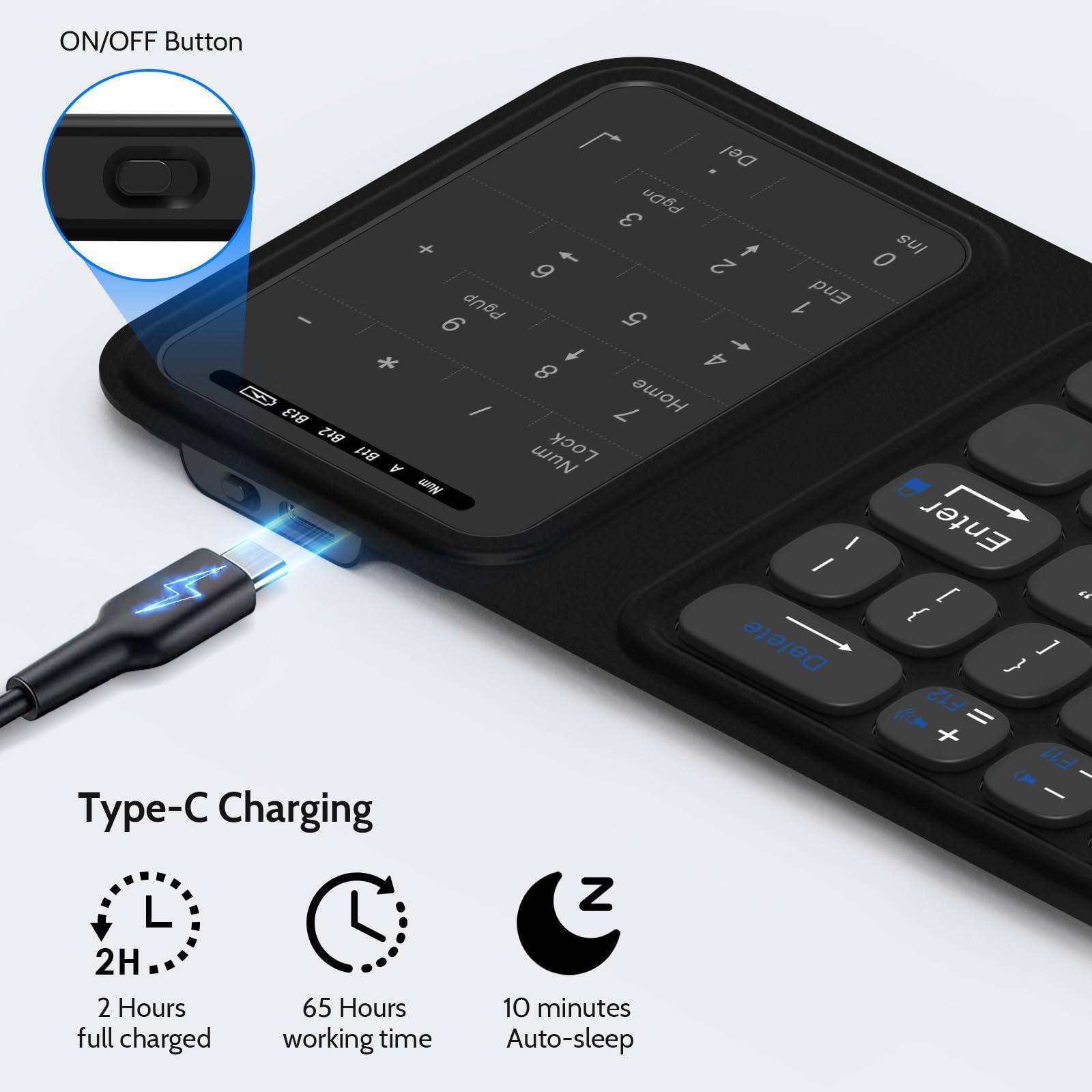 ON/OFF Button

Type-C Charging
- 2 Hours full charged
- 65 Hours working time
- 10 minutes Auto-sleep