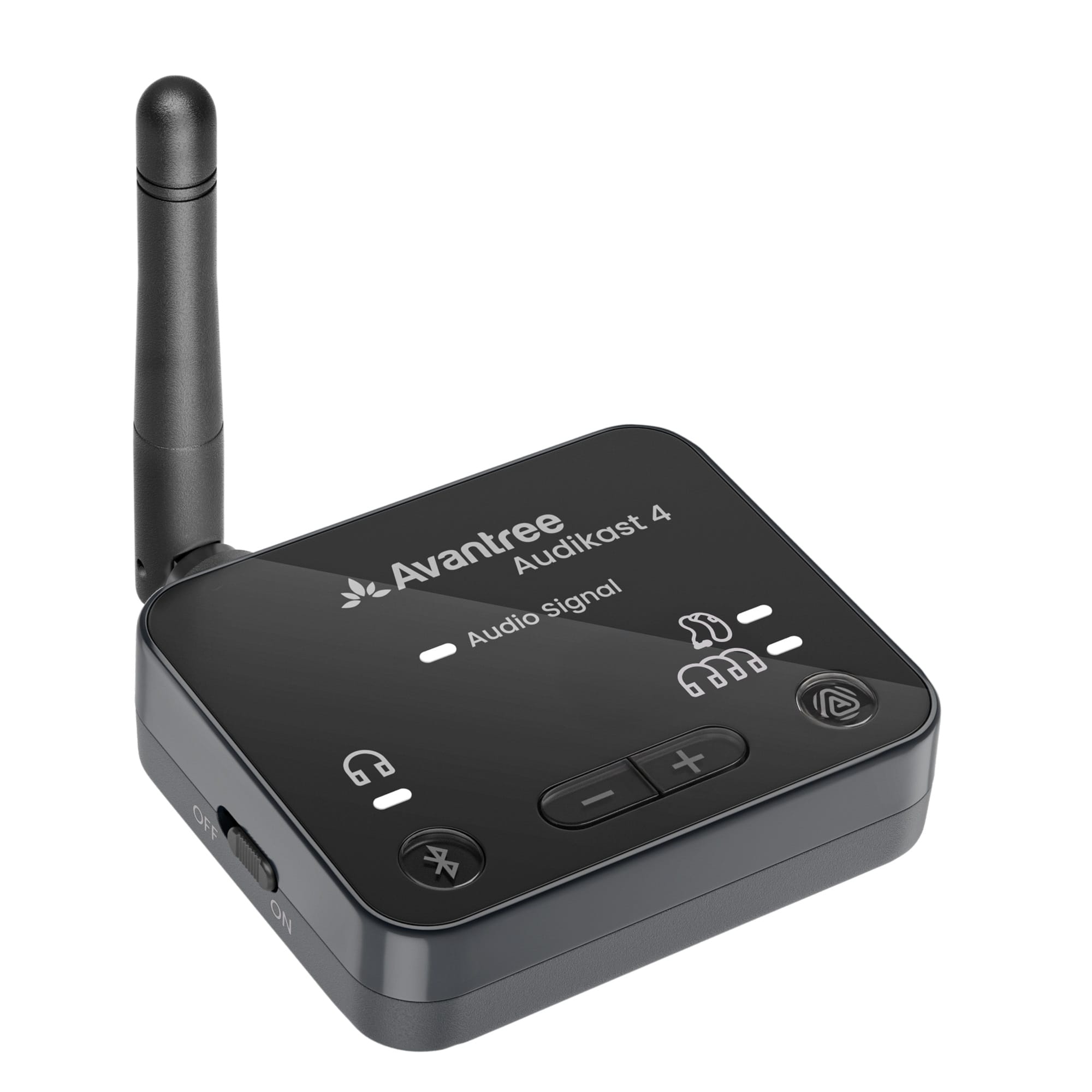 Avantree - Audikast 4 - Bluetooth 5.4 TV Transmitter with Auracast, Works with Headphones & Auracast-Enabled Hearing Aids