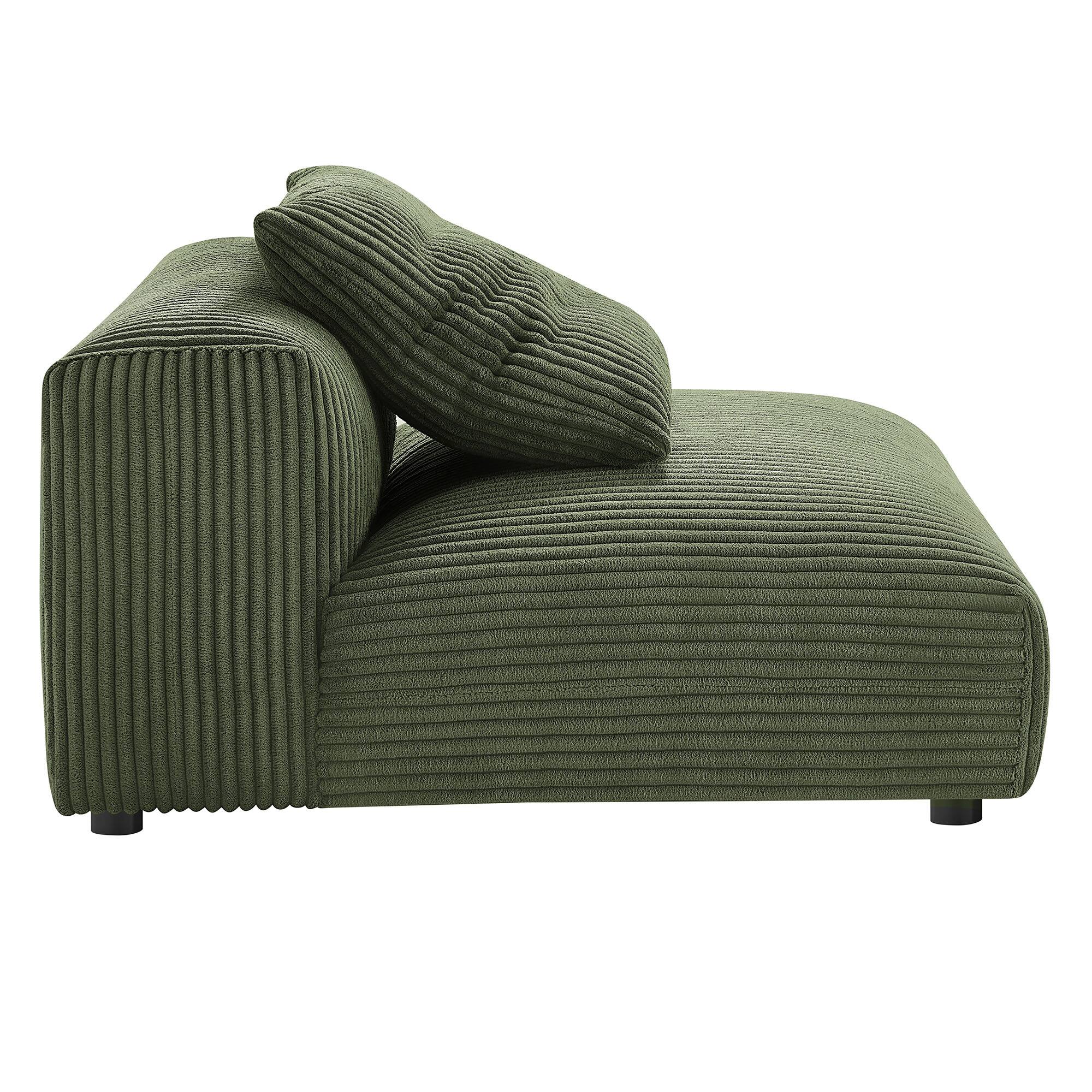 Back. Modway - Solace Modular Corduroy Upholstered Armless Chair by Modway - Fern.