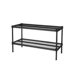 Design Ideas - MeshWorks 2 Tier Full Size Metal Storage Shelving Unit Rack - Black