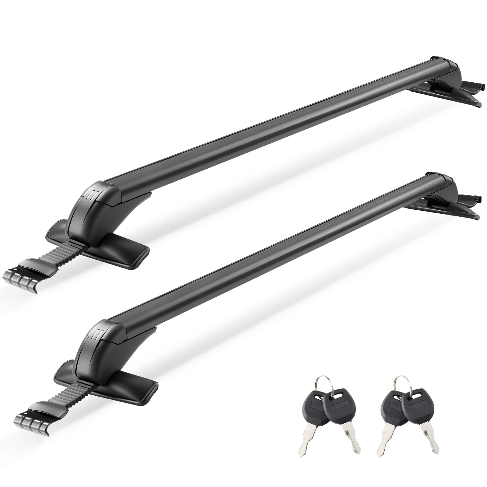VEVOR - Roof Rack Cross Bars, Universal Fit for Naked Roofs Without Raised Rails/Flush Rail/ Moldings, 165 LBS Capacity - Black