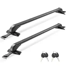 VEVOR - Roof Rack Cross Bars, Universal Fit for Naked Roofs Without Raised Rails/Flush Rail/ Moldings, 165 LBS Capacity - Black
