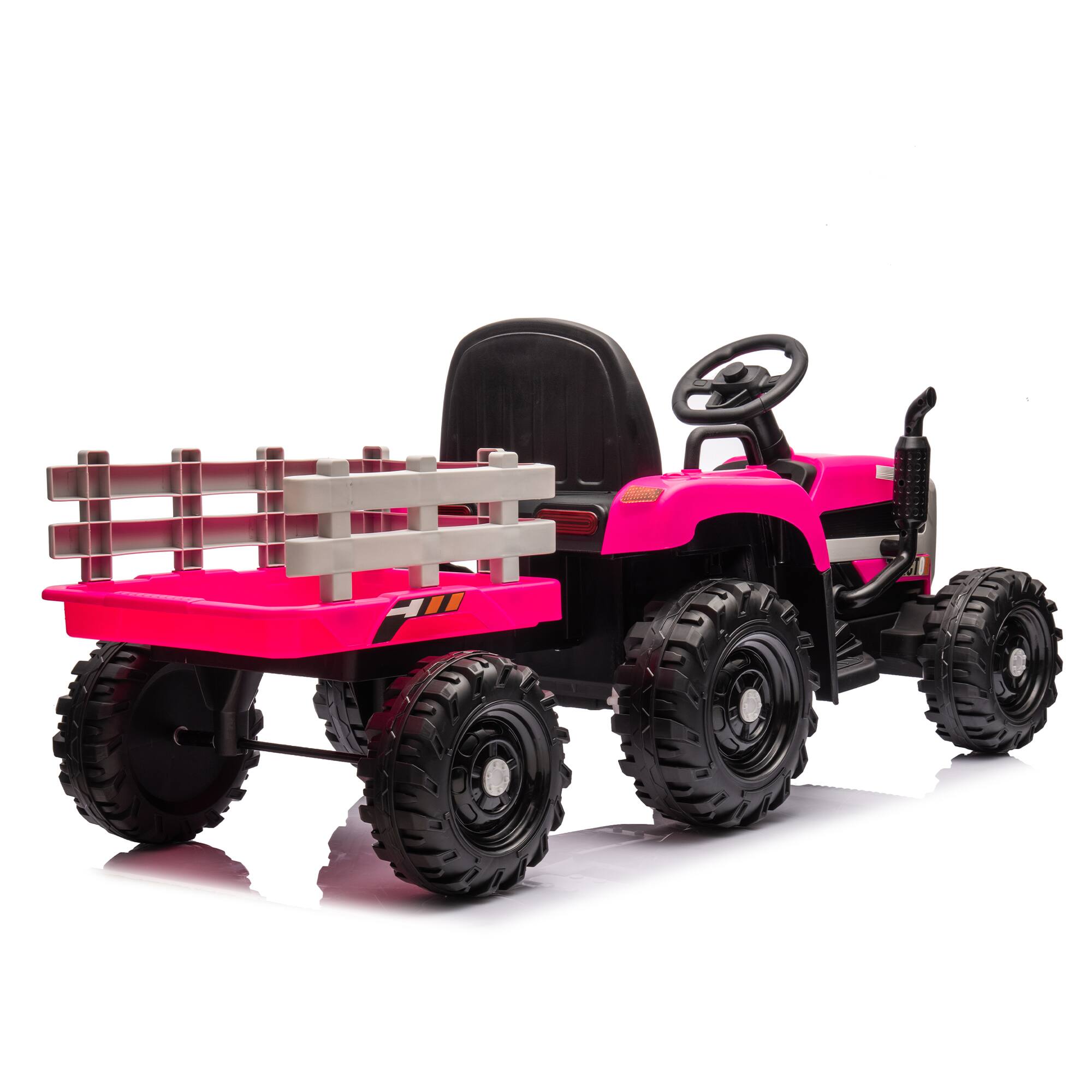 Alt View 10. ELEMENT ACE - 24V Battery Powered Ride-On Tractor with Trailer for Kids - Remote Control Electric Toy Vehicle with Adjustable Speeds - Red.