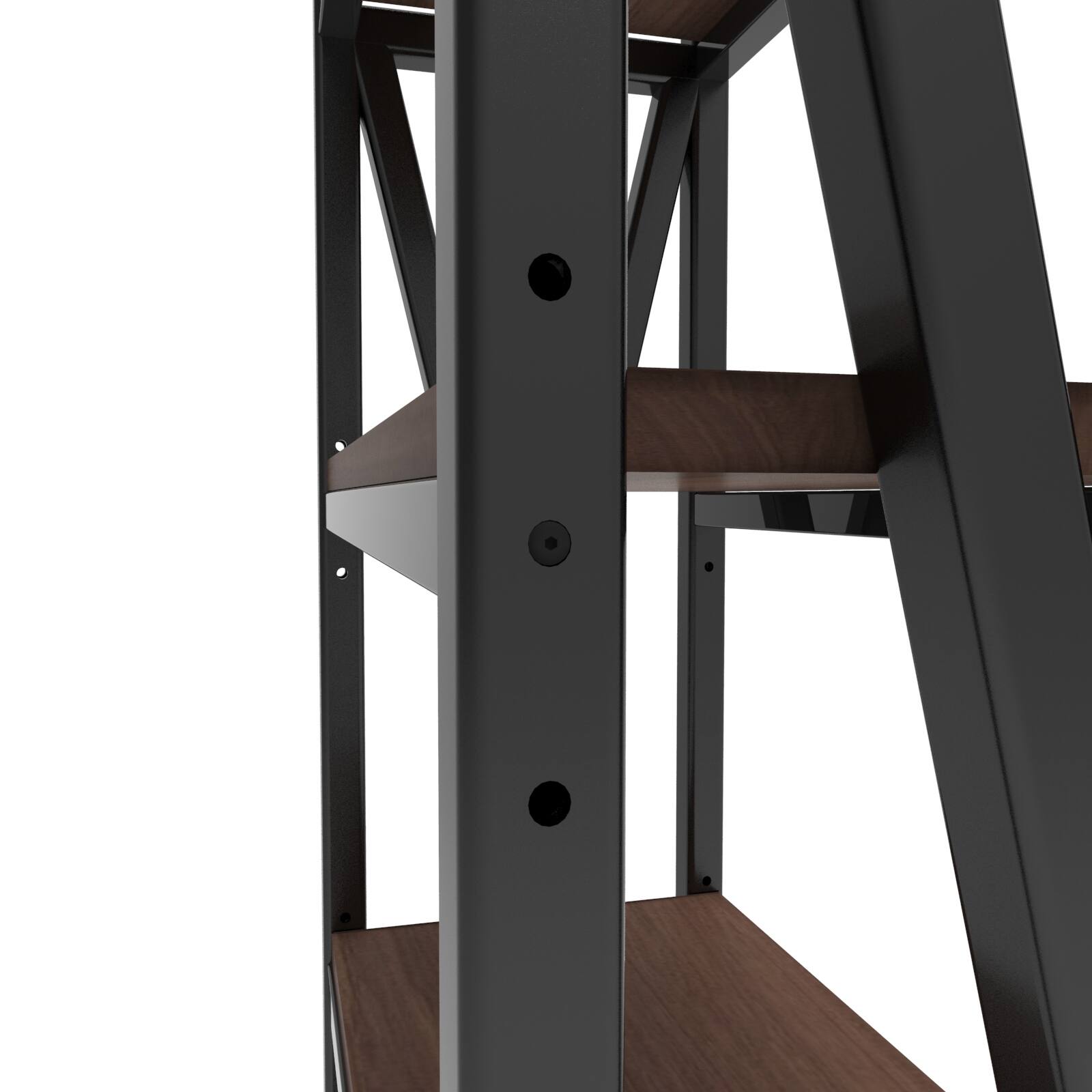 Alt View 5. Spaco - Spaco 25.6" Bakers Rack, 4-Tier Metal Wood Kitchen Storage, Pantry Organizer for Garage Bathroom Closet - Black Brown.