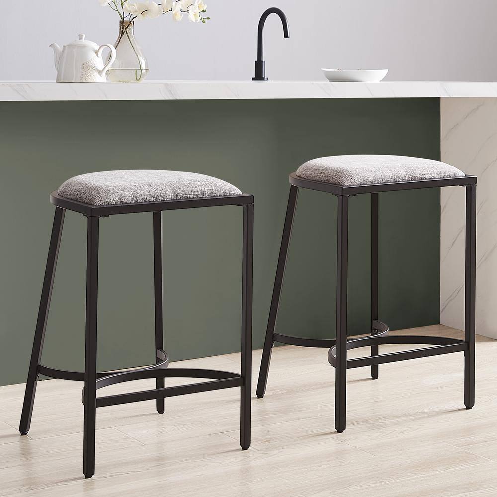 Alt View 6. Crosley Furniture - Ellery 2-Piece Counter Height Bar Stool Set - 2 Stools - Gray.