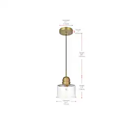 Living District - Kenna 6.5 Inch Pendant Clear Shade in Satin Gold - Satin Gold And Clear