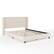 Alt View 11. Martha Stewart - Kay Faux Linen Queen Size Platform Bed with Channel Stitched Headboard - Beige Fabric/Walnut Legs.
