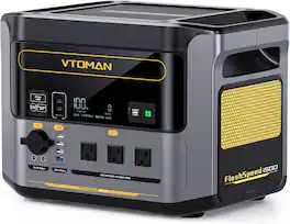 VTOMAN - FlashSpeed 1500 Portable Power Station 1548Wh, LiFePO₄ 1500W Solar Generator, 1-Hour Fast Charging USB-C (1548 Wh Capacity)
