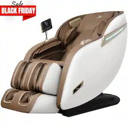 MassaMax - MD906 Massage Chair Full Body Zero Gravity Recliner Shiatsu SL Track,with Heating, Foot & Calf Massage - Beige
