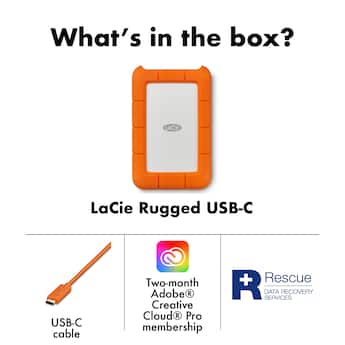 LaCie Rugged 5TB External USB C, USB 3.1 Gen 1 Portable Hard Drive LaCie Rugged 5TB External USB C, USB 3.1 Gen 1 Portable Hard Drive