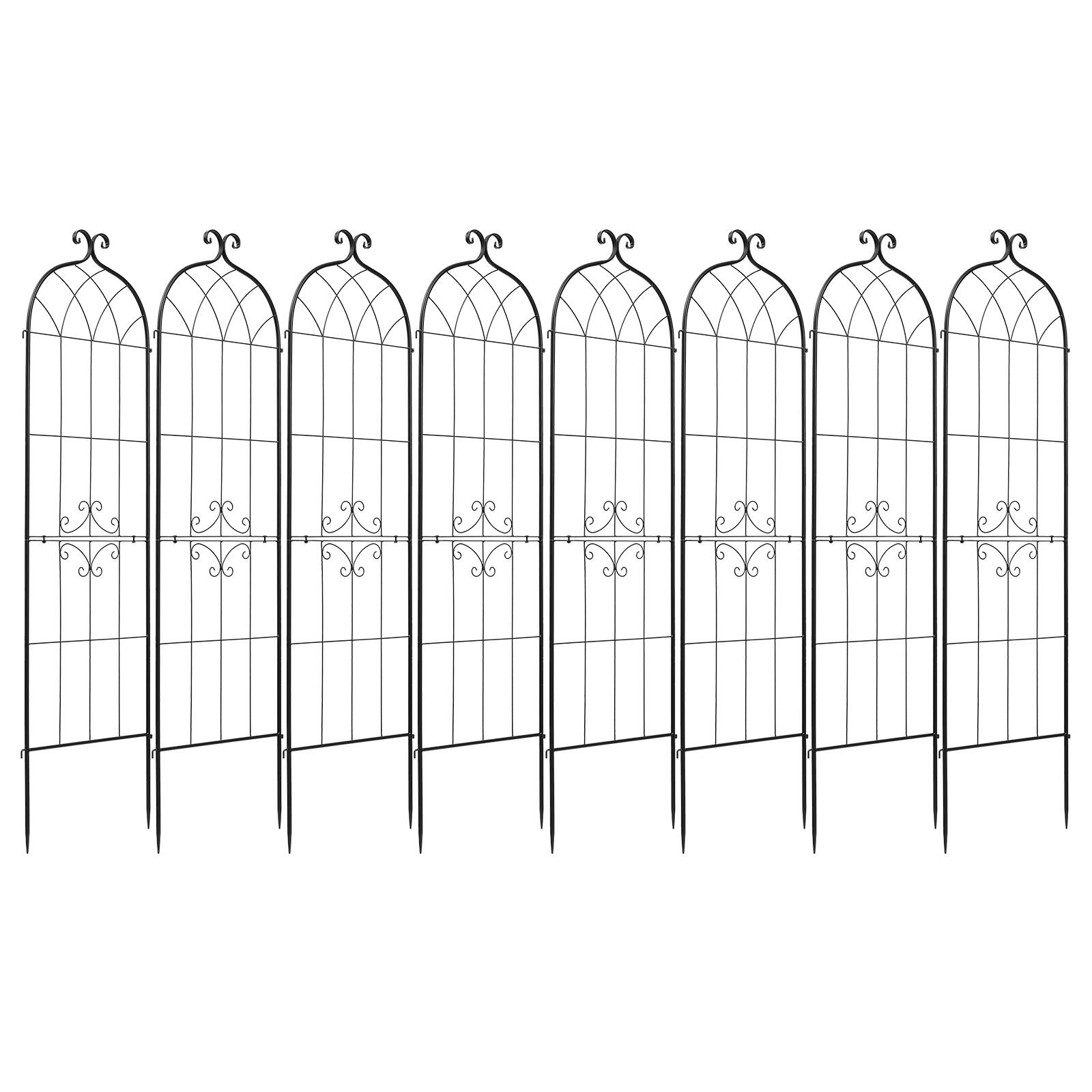 Alt View 5. VEVOR - Garden Trellis, 71 x 20 inch Rose Trellis, 8 Packs Garden Flower Rose Trellises with Powder-Coated Finish & Convenient - Black.