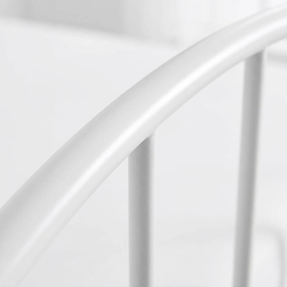 Back. FurniFact - Metal Queen Headboard with Durable Frame and Classic Design for Bedroom - White.