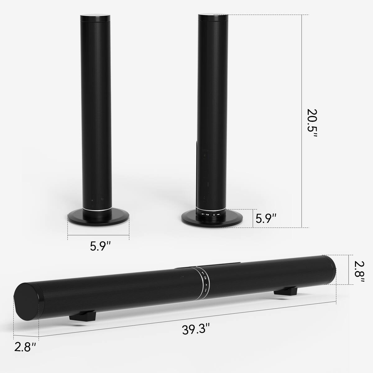 20.5"  
5.9"  
5.9"  
2.8"  
2.8"  
39.3"