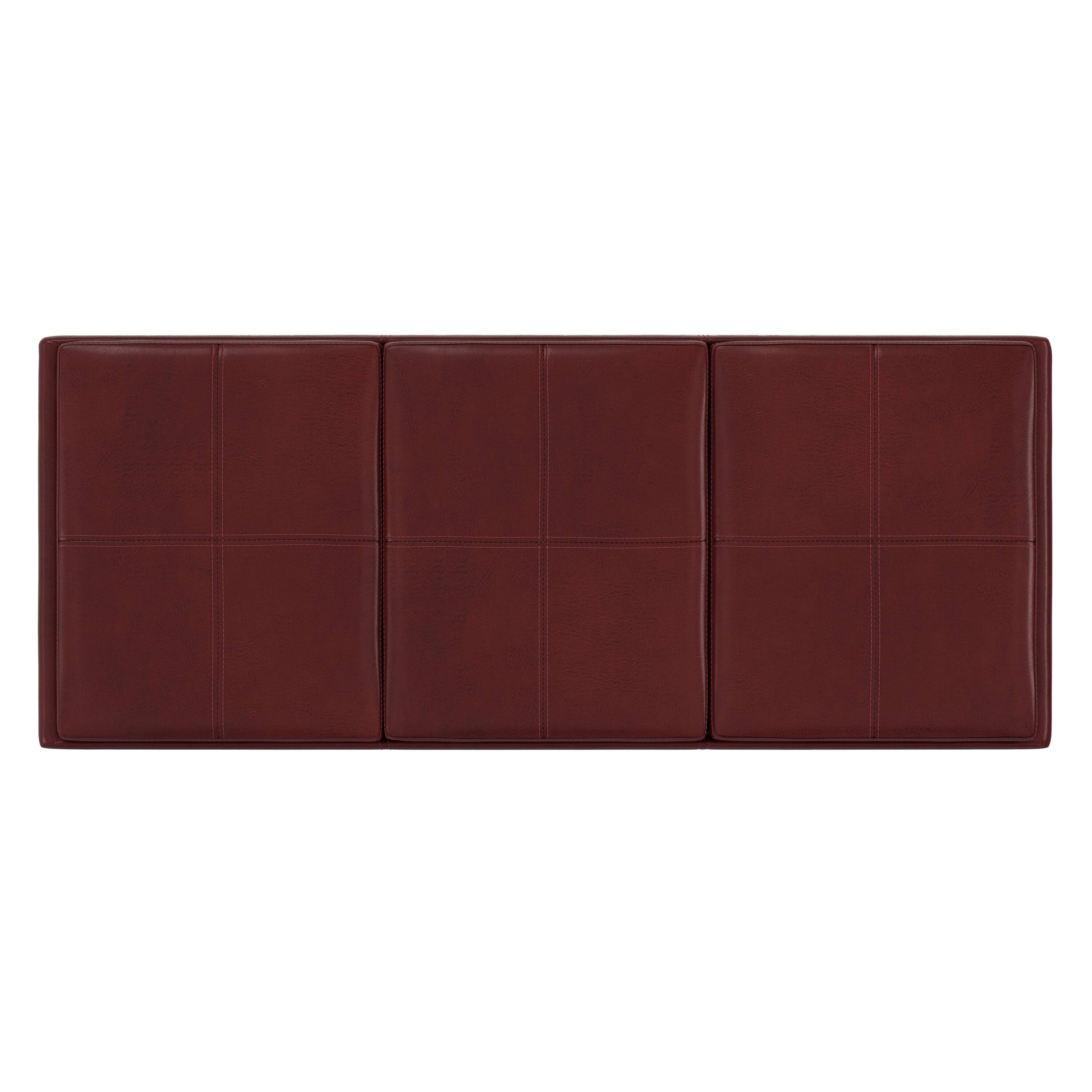 Alt View 2. Simpli Home - Avalon 42 inch Wide Storage Ottoman in Red Vegan Leather - Red.