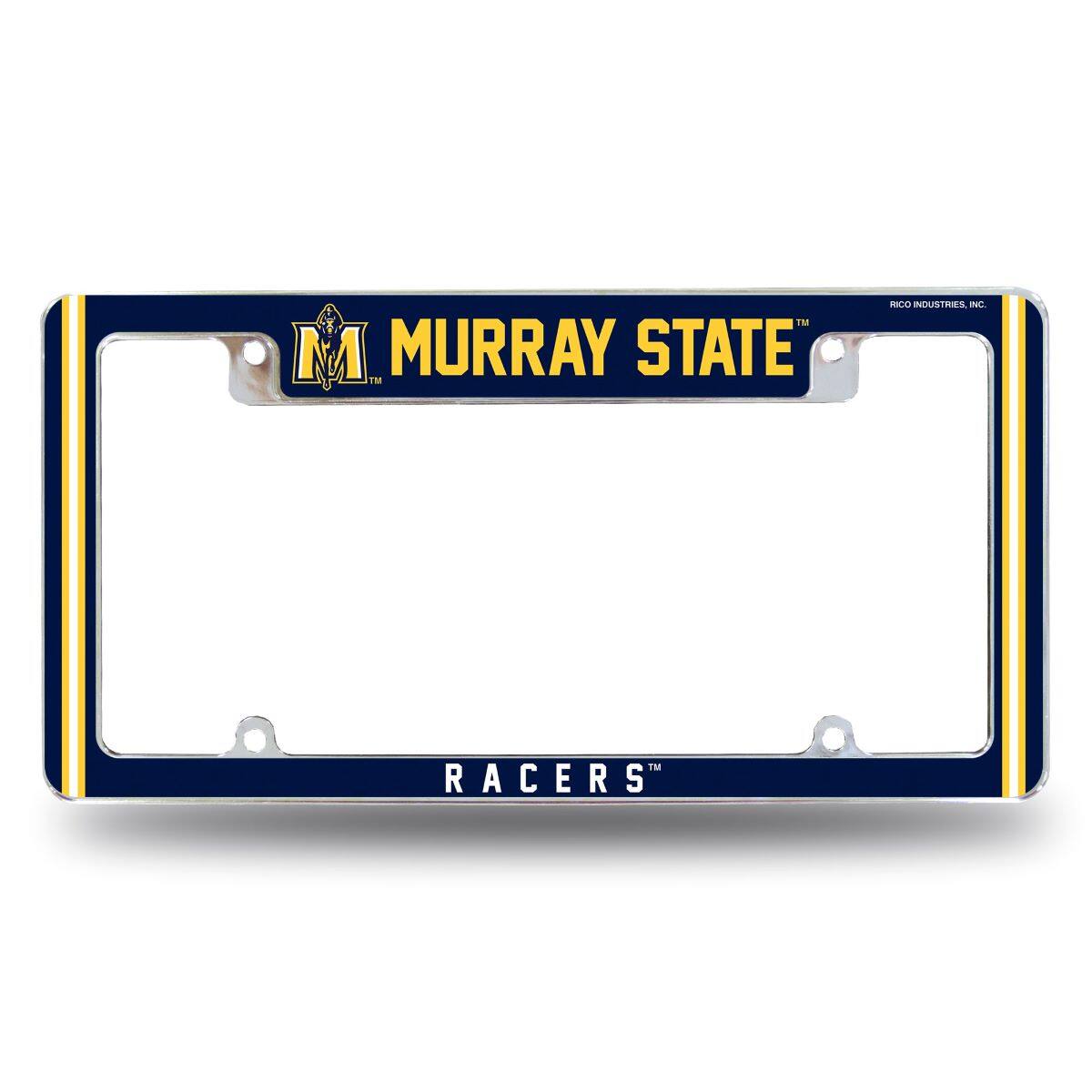 Murray State Racers Chrome Metal License Plate Frame with Full Frame Team Color Graphics