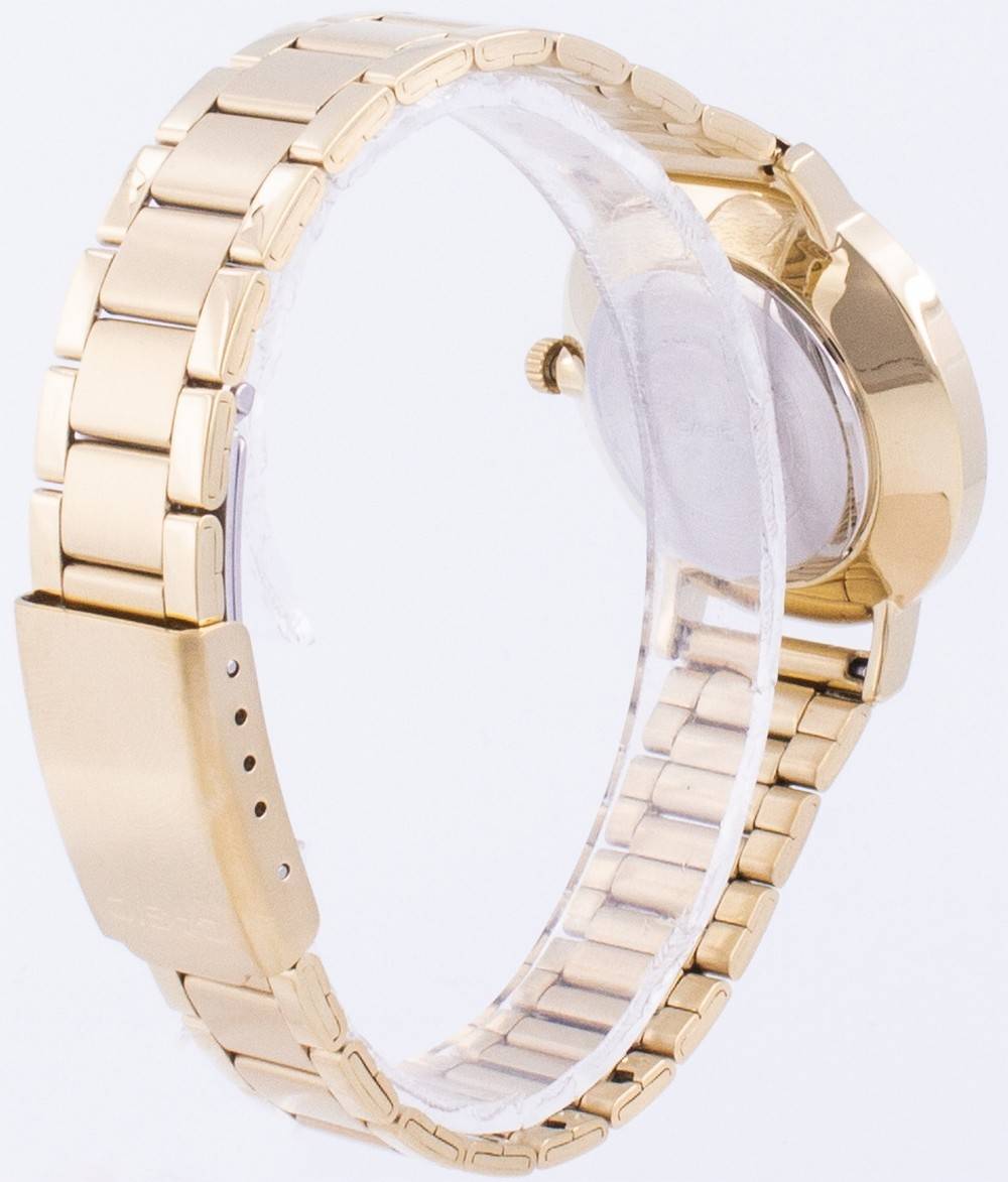 Back. Casio - Casio LTP-VT01G-1B Quartz Ladies Watch Stainless Steel Black Dial 30M - Gold.