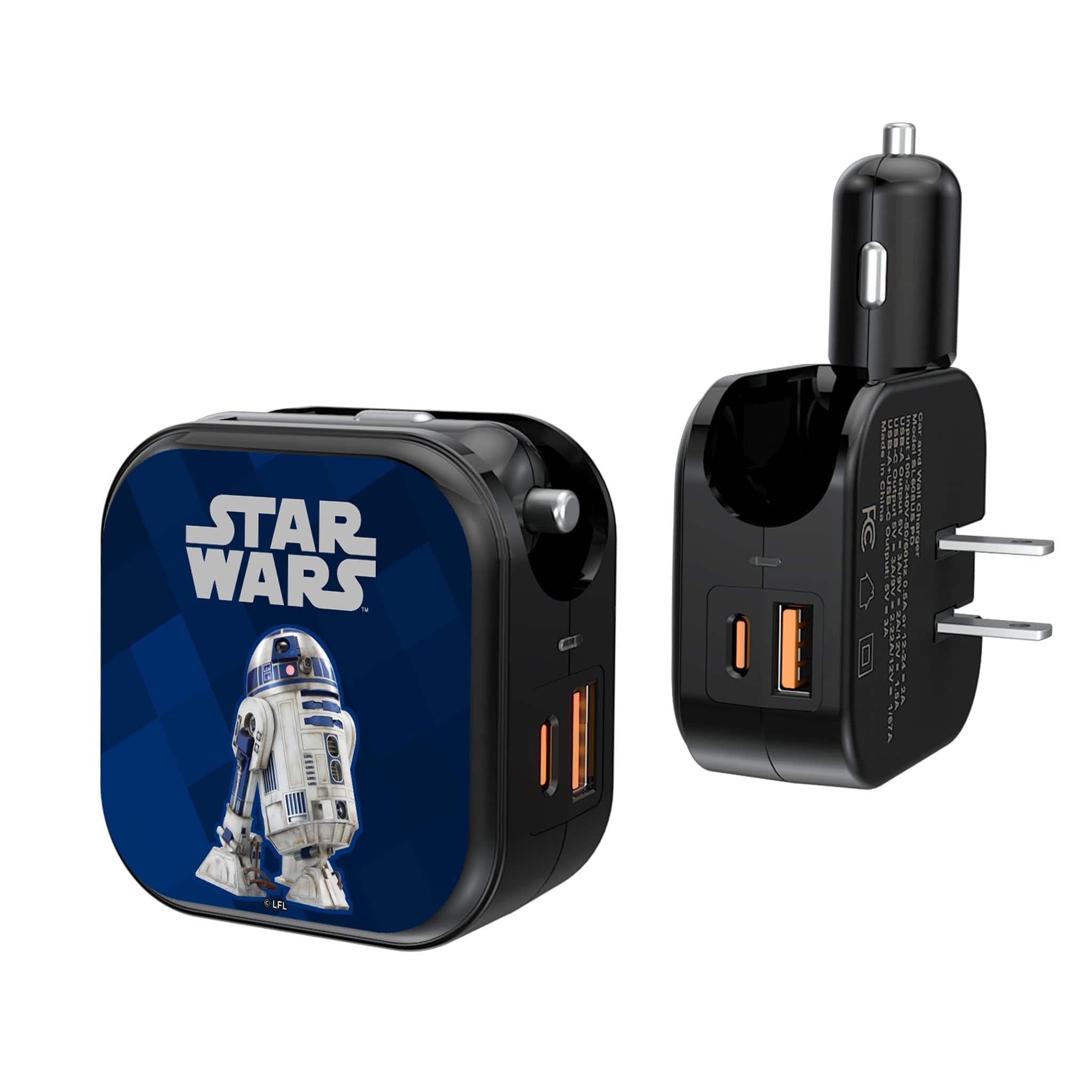 Keyscaper - Star Wars: A New Hope Color Block 2 in 1 USB A/C Charger - R2-D2