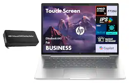 HP - EliteBook 645 Laptop 14.0 WUXGA (AMD Ryzen 7 7735U, 64GB DDR5, 4TB PCIe SSD, AMD Radeon, Win 11 Pro) - Pike Silver Aluminum