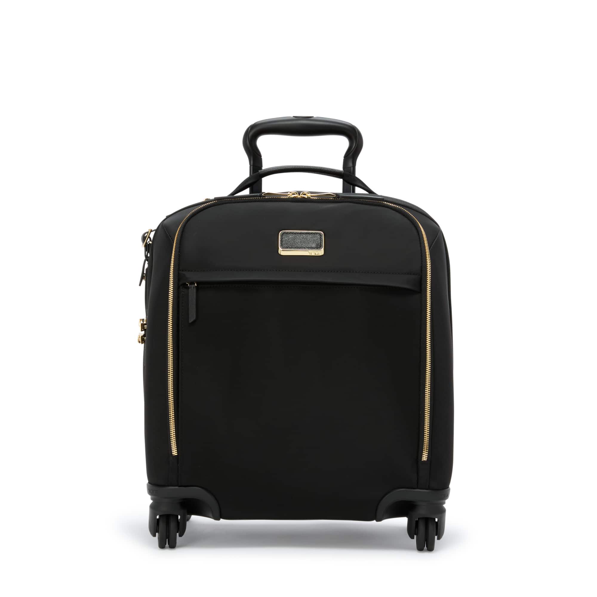 TUMI - Voyageur Léger Compact Carry-On Suitcase - Black/Gold - Front_Zoom
