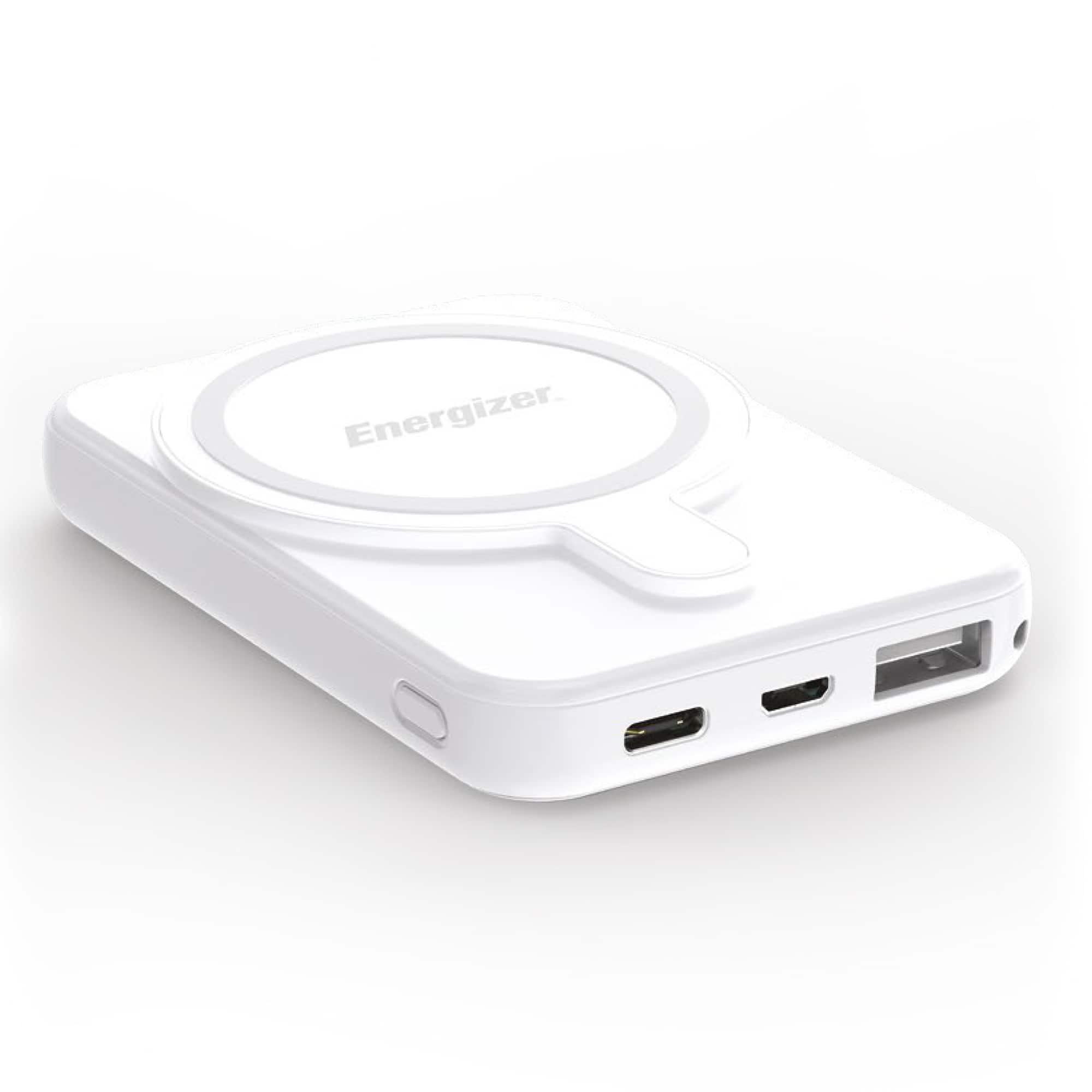 Energizer - Wireless Magnetic Powerbank – 5000mAh Battery with 15W Qi Wireless Charging & 20W PD Type-C Port - Black