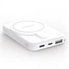 Energizer - Wireless Magnetic Powerbank – 5000mAh Battery with 15W Qi Wireless Charging & 20W PD Type-C Port - Black