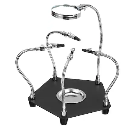 Front. Unique Bargains - PCB Circuit Board Holder, 7"x7"x10" Multifunctional PCB Fixing Holder Repair Fixture Clamping Tool.