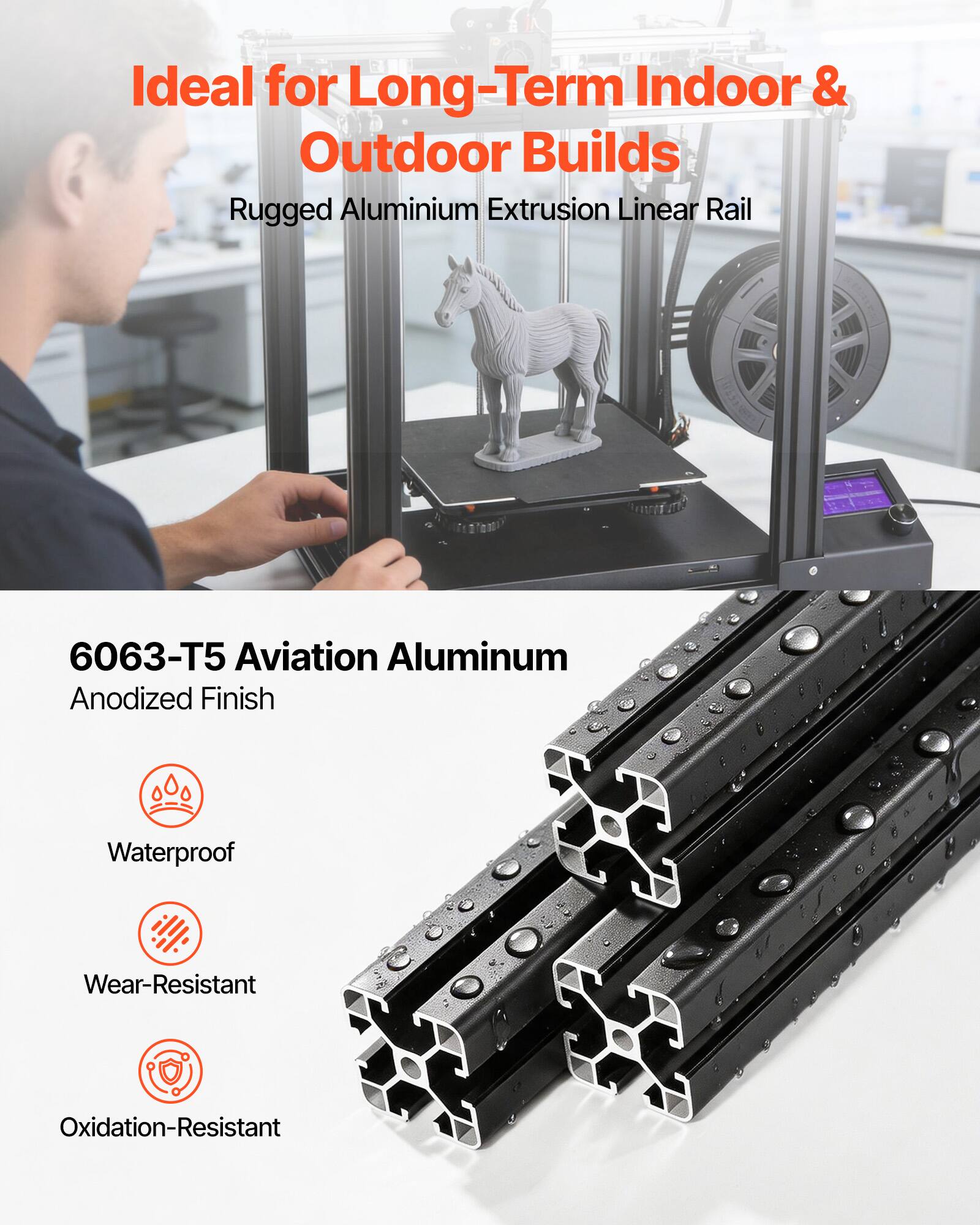 VEVOR 4PCS 4040 Aluminum Extrusion Profile, 78.74 Inch 2000 mm, T Slot ...