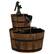 Front. Costway - 2 Tier Barrel Waterfall Fountain Barrel Wooden Water Fountain Pump Outdoor Garde - Brown.