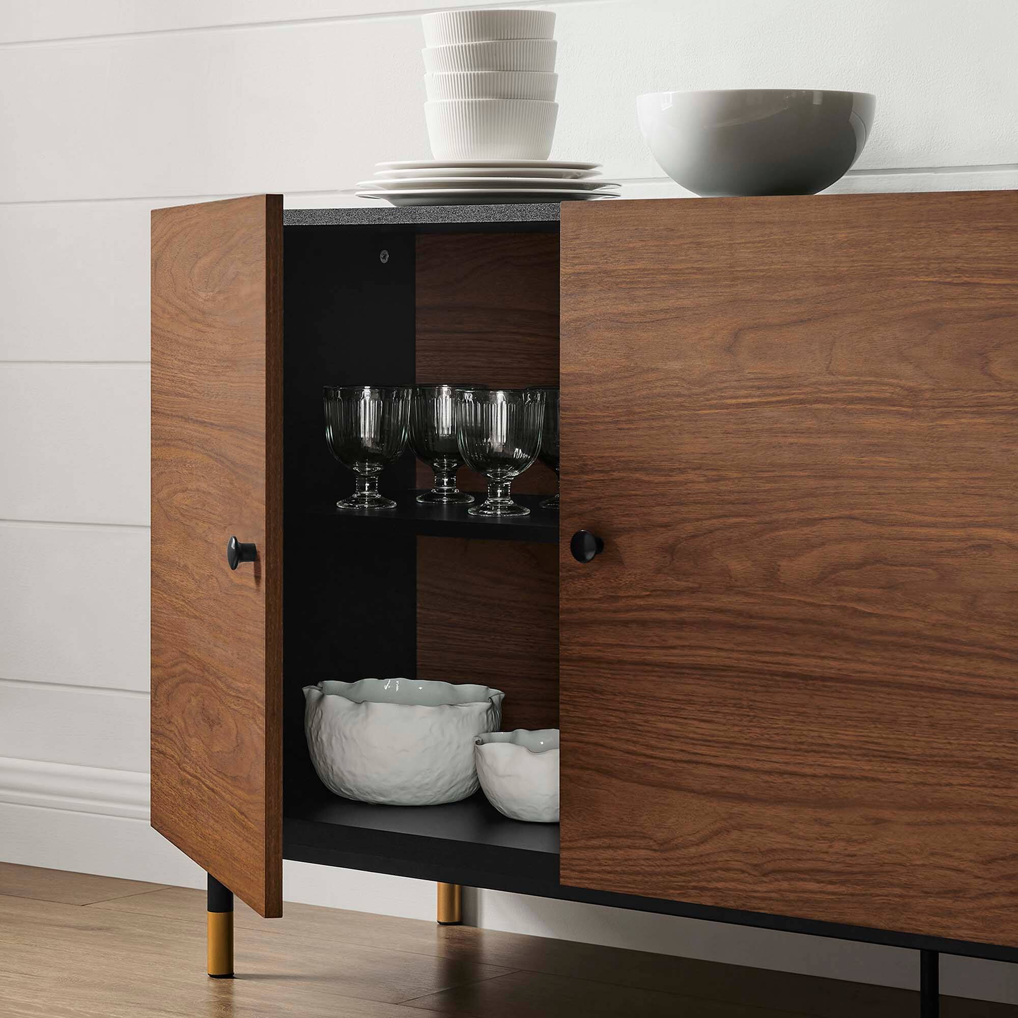 Alt View 1. Modway - Nexus Storage Cabinet Sideboard by Modway - Black Walnut.