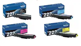 Brother - TN227 TN223 4 High Yield Black With Standard Yield Color Toner Set 1 TN227BK ,TN223C TN2273 TN223Y - Multicolor