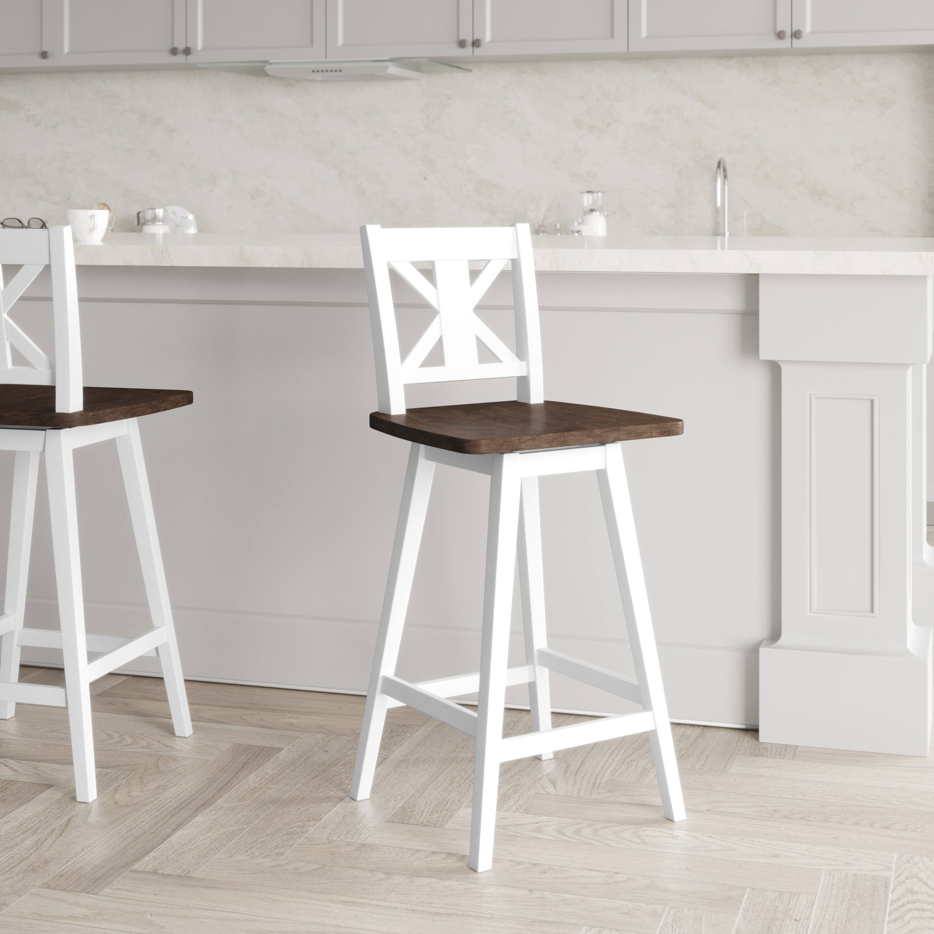 Antique White Wash Frame/Gray Wash Seat