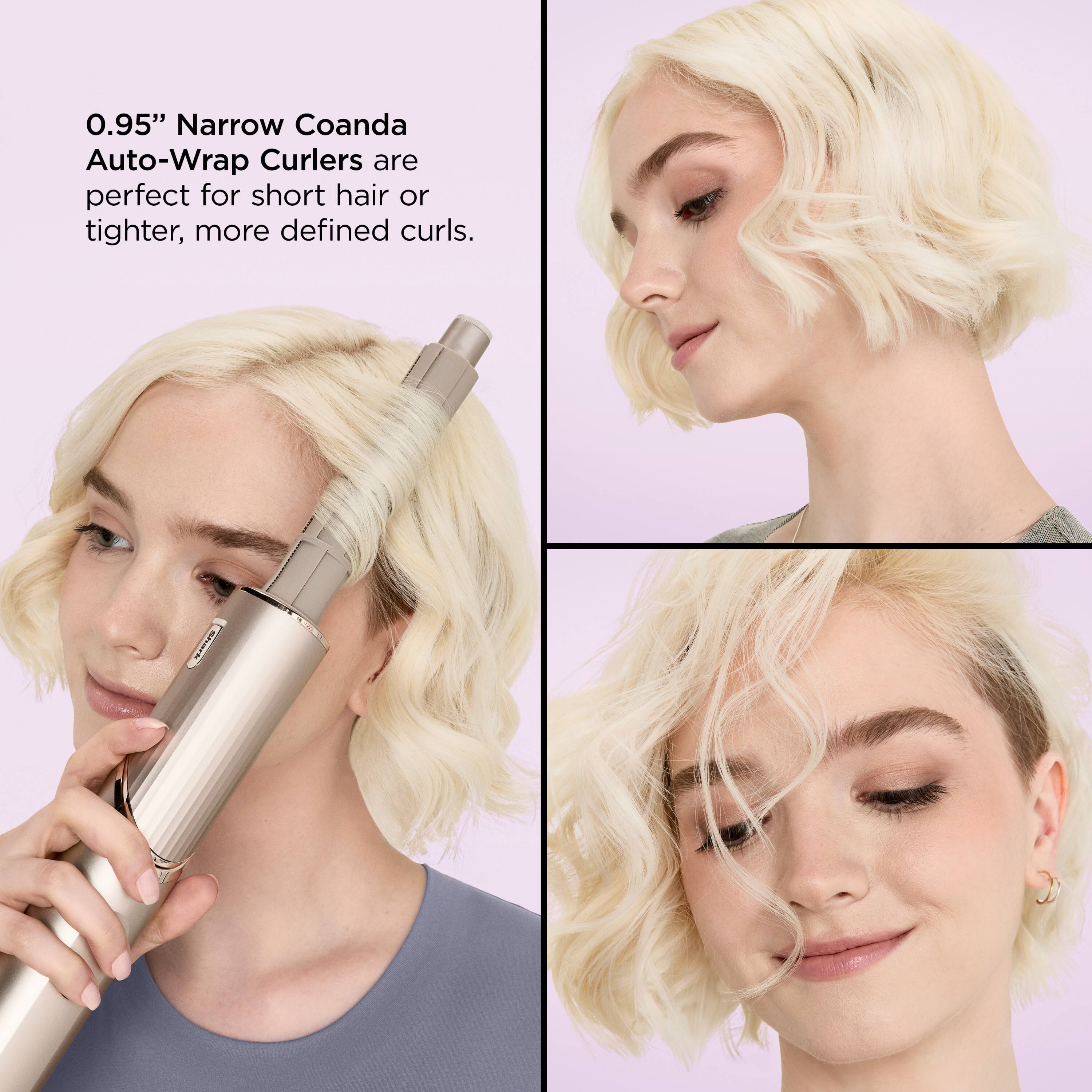 0.95" Narrow Coanda Auto-Wrap Curlers are perfect for short hair or tighter, more defined curls.