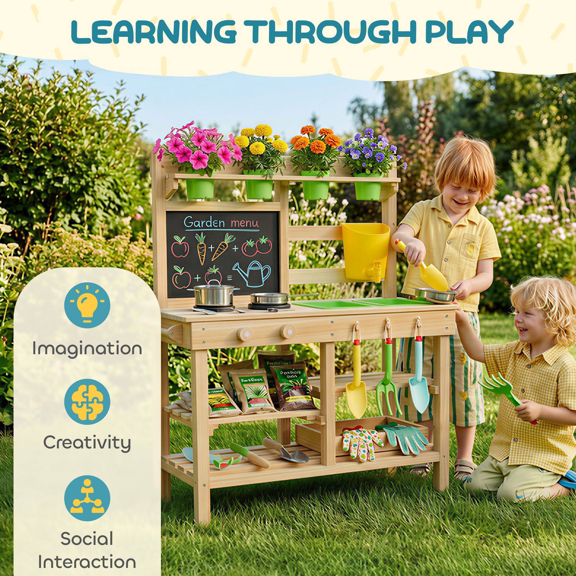 LEARNING THROUGH PLAY

Garden menu

Imagination  
Creativity  
Social Interaction